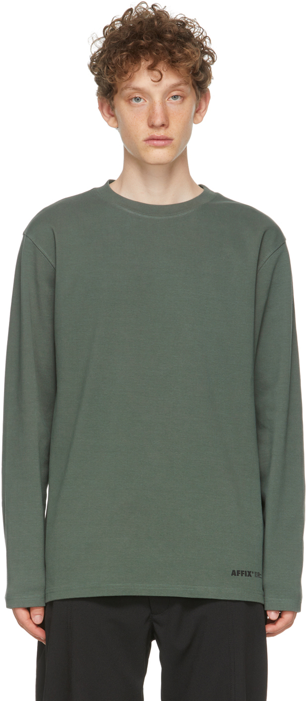 AFFXWRKS Green Heavy Jersey Micro Logo Long Sleeve T-Shirt
