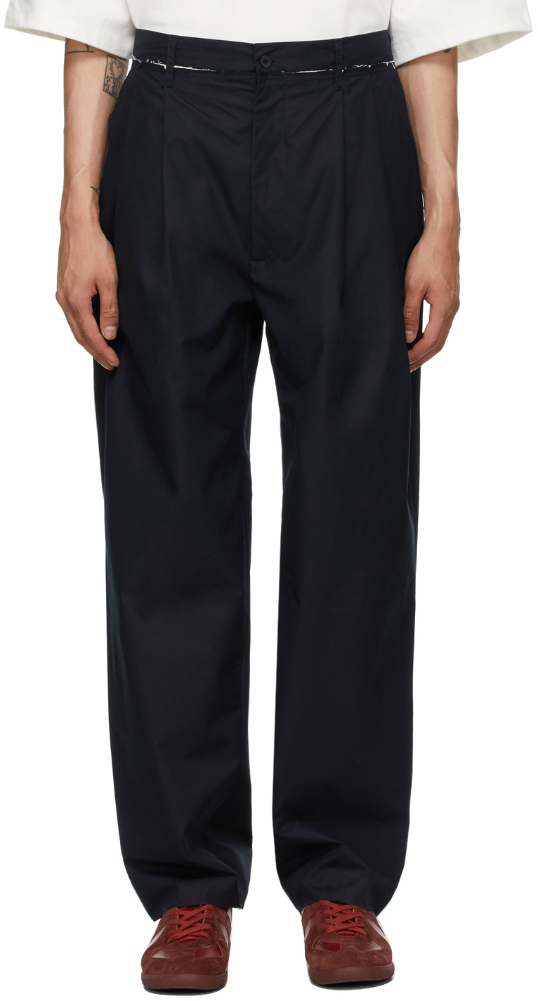Camiel Fortgens: SSENSE Exclusive Navy Suit Trousers | SSENSE