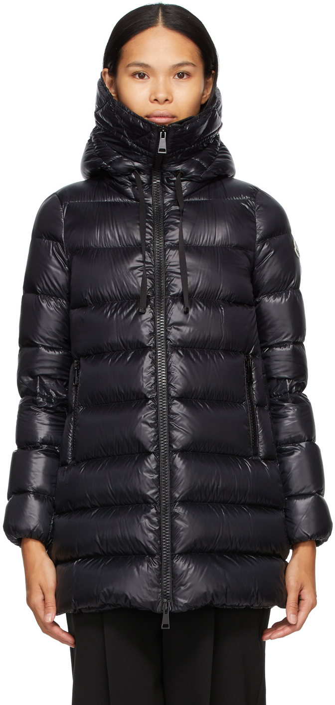 Moncler: Black Down Suyen Coat | SSENSE