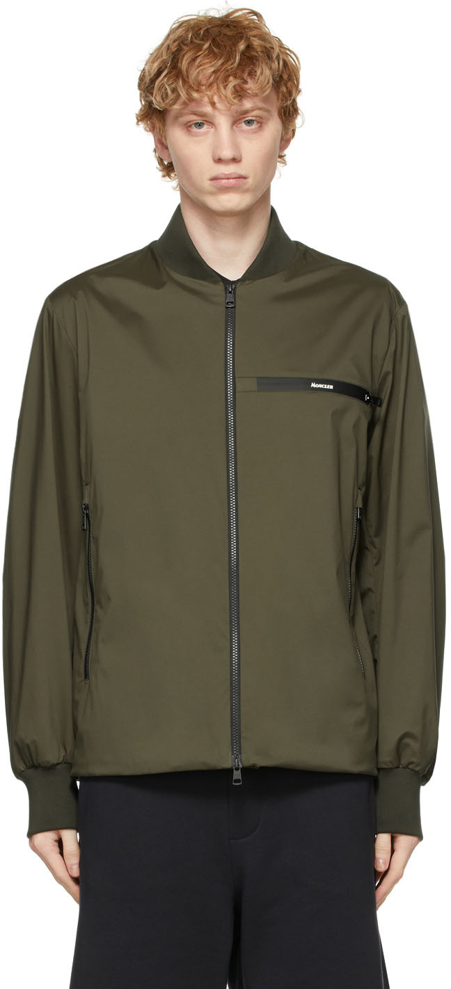 Moncler: Khaki Leos Bomber Jacket | SSENSE