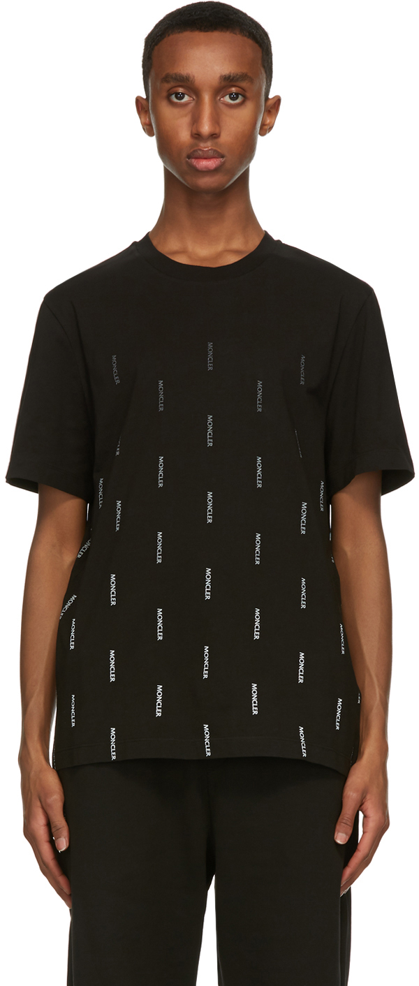 Moncler Black Jersey Fade Logo T-Shirt