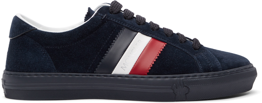 Unauthorized Strong wind journal Moncler: Navy Suede New Monaco Sneakers | SSENSE