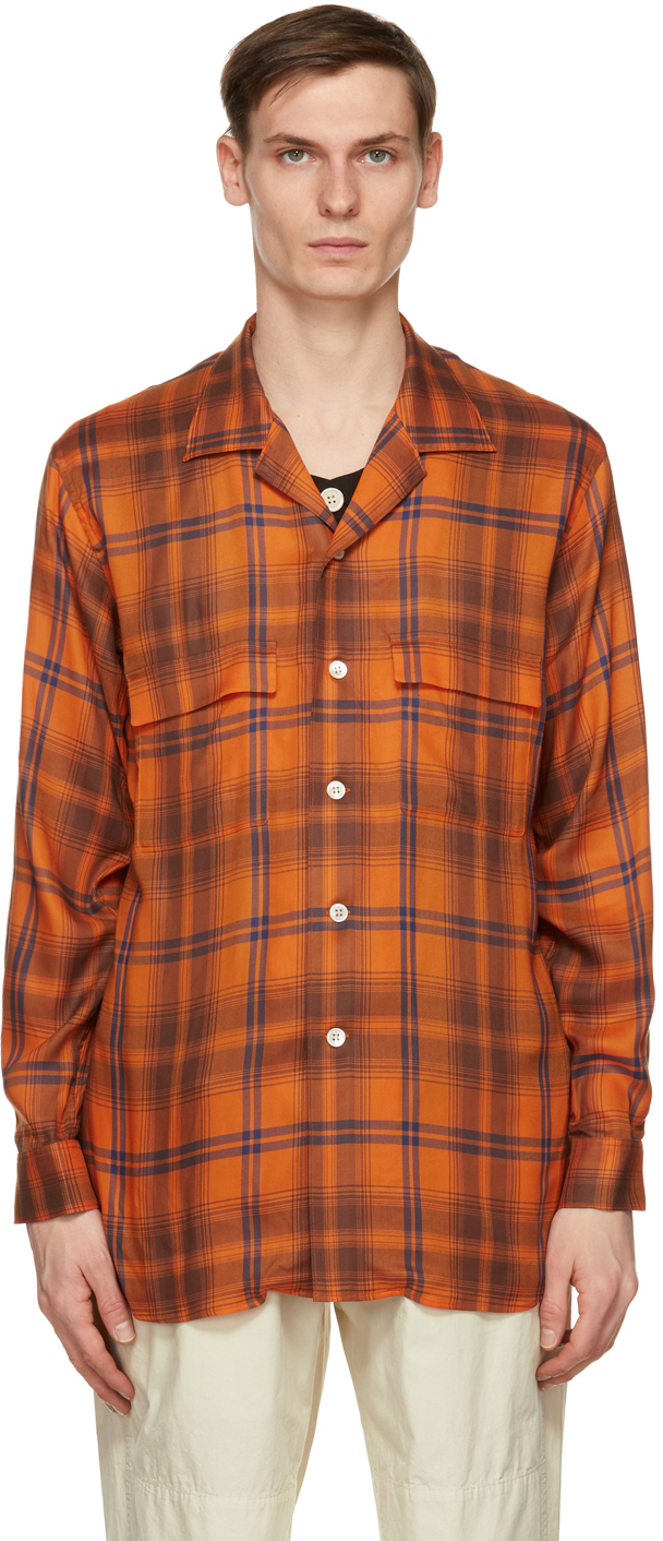BED J.W. FORD Orange & Purple Inner Vest Shirt
