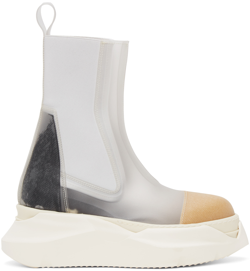 Rick Owens Drkshdw Transparent Beatle Abstract Boots In 101111  Transparent/m | ModeSens