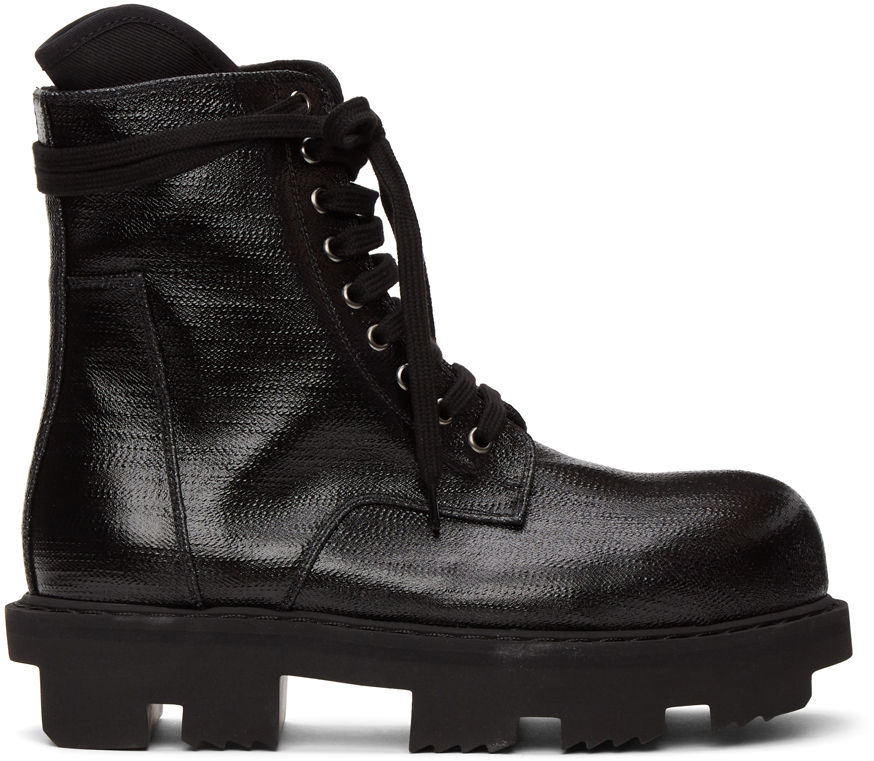 Black Megatooth Army Boots