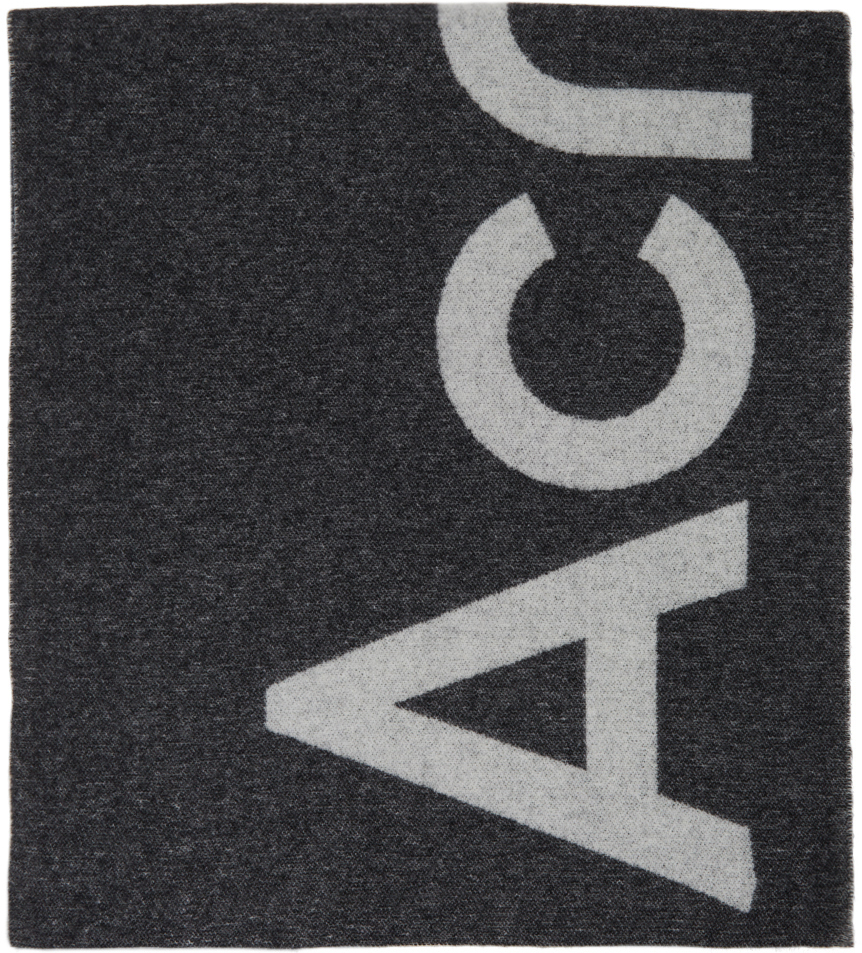 Acne Studios Black Logo Scarf 211129F028021