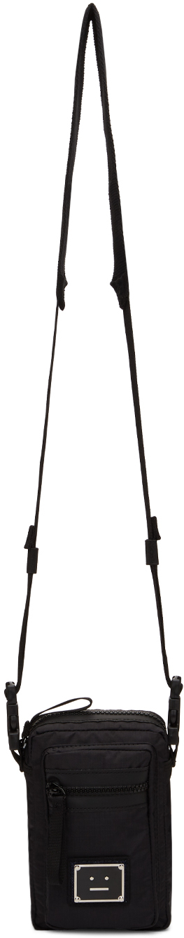 Acne Studios Black Ripstop Plaque Shoulder Bag 211129F048002