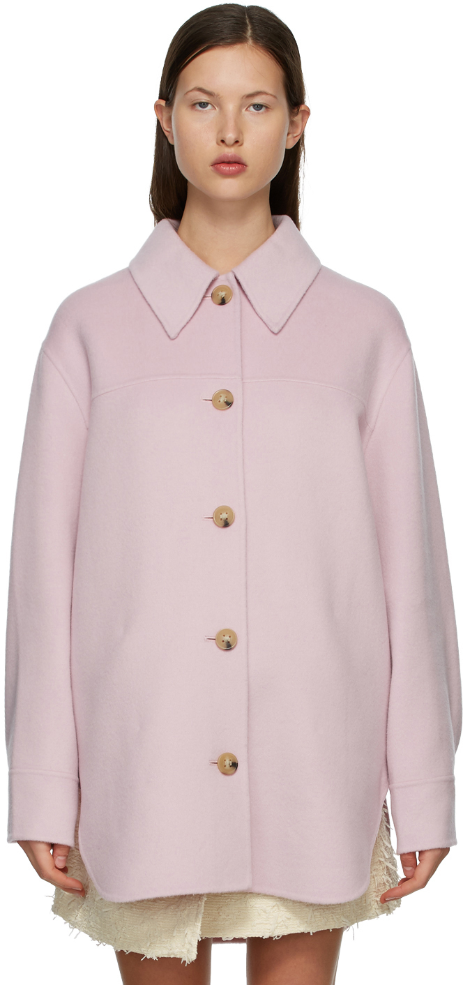 Acne Studios Pink Wool Shirt Jacket