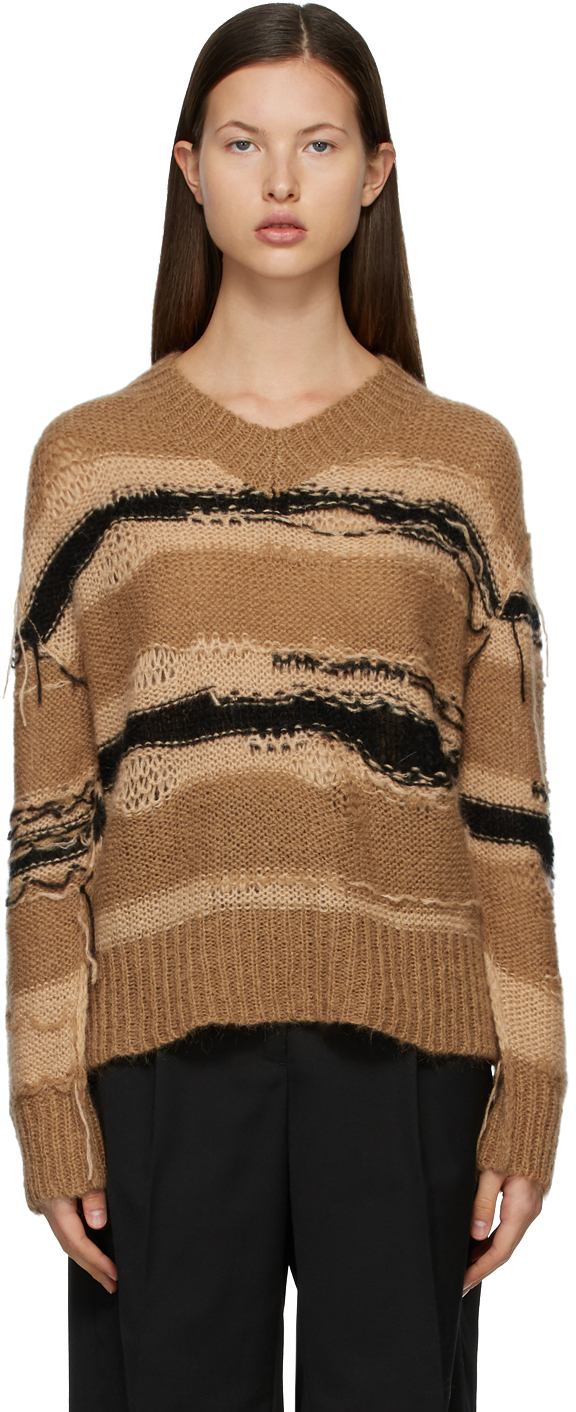 Black and tan striped sweater Clearance