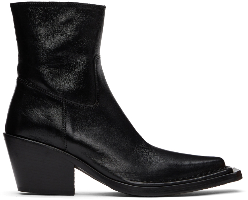 Black Leather Ankle Boots by Acne Studios Sale