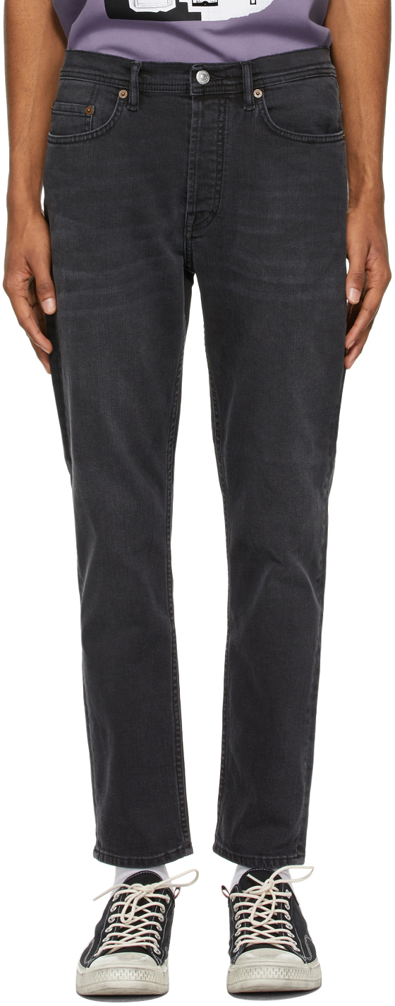 Medic Berri Puzzled Black Faded Slim Tapered Jeans by Acne Studios on Sale