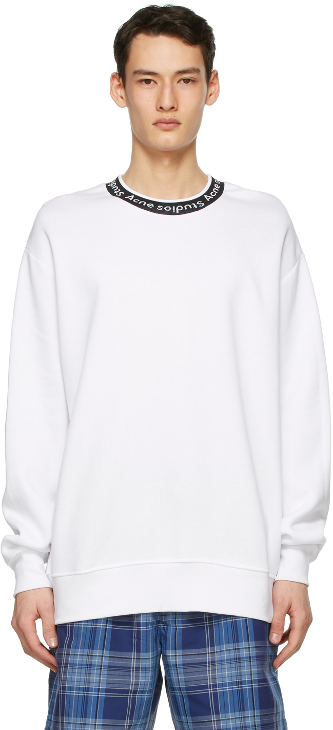Acne Studios White Jacquard Logo Sweatshirt