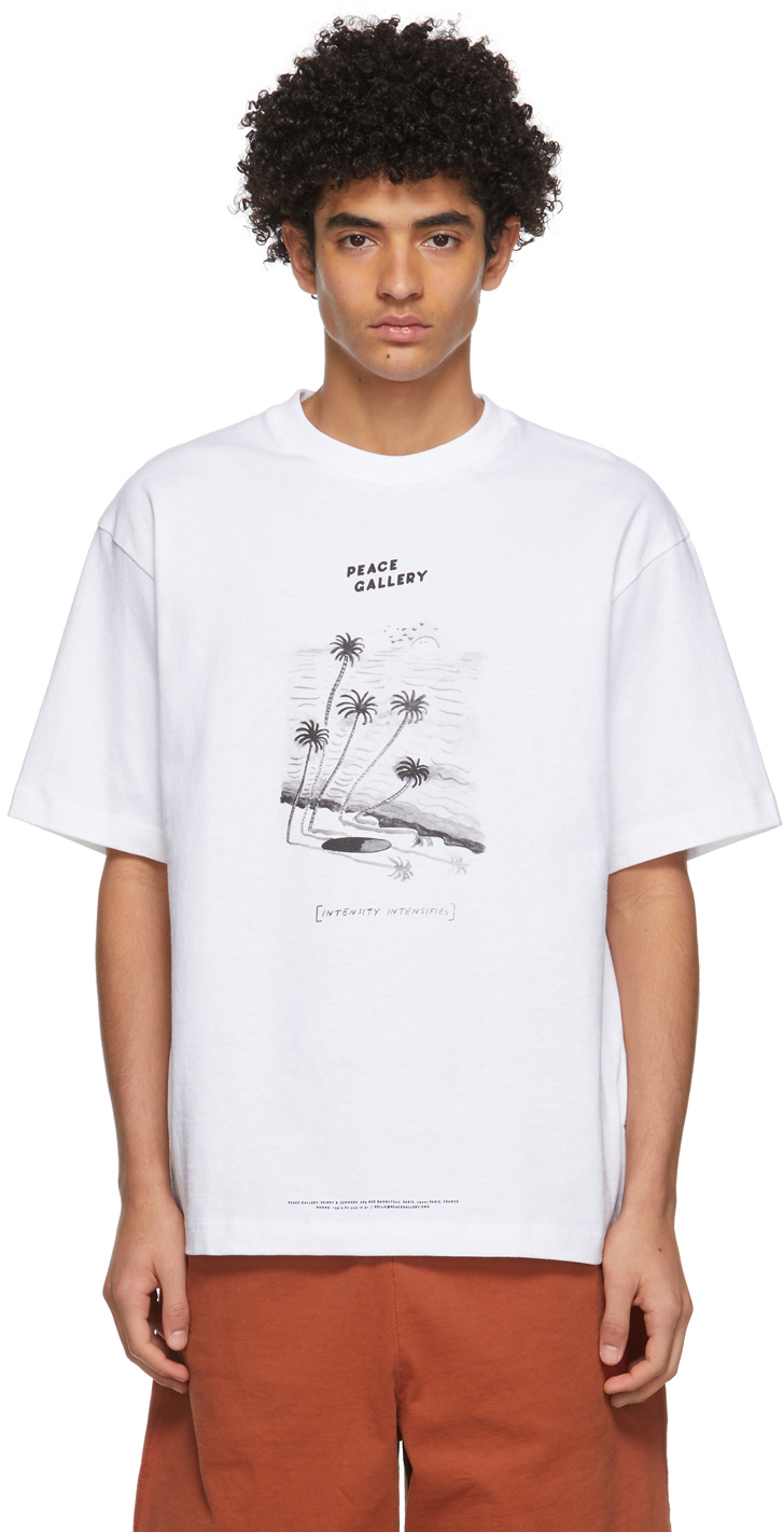 White Beni Bischof Edition 'Peace Gallery' T-Shirt by Acne Studios on Sale