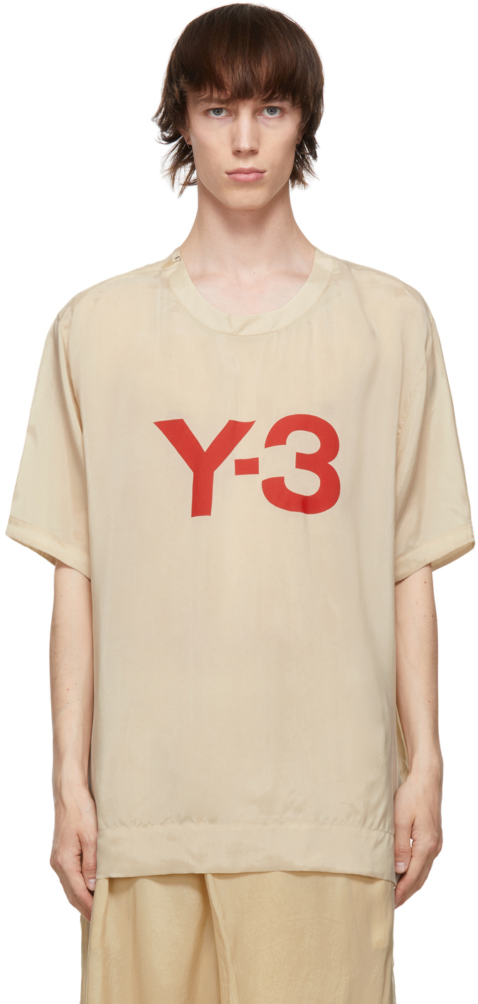 Y-3 Beige Sanded Cupro T-Shirt