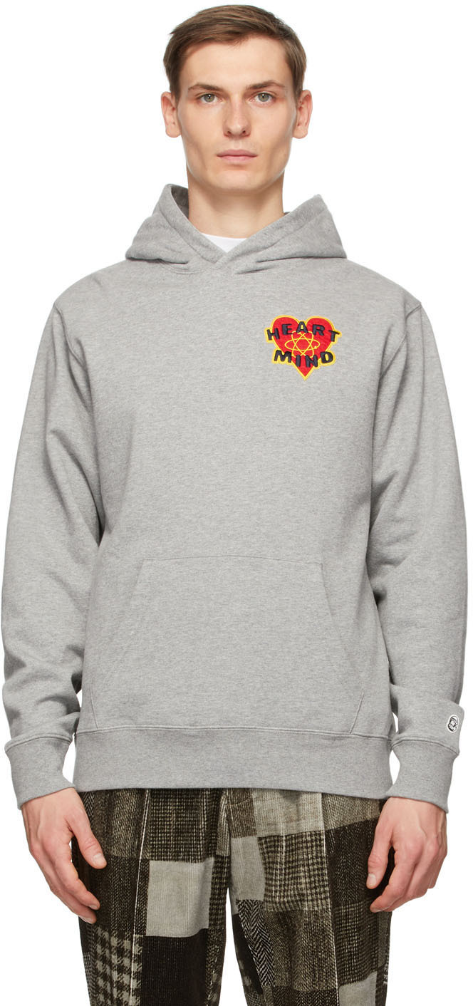 Grey 'Heart & Mind' Hoodie by Billionaire Boys Club on Sale