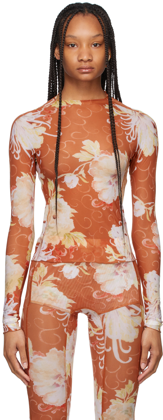 Charlotte Knowles SSENSE Exclusive Orange Halcyon Turtleneck