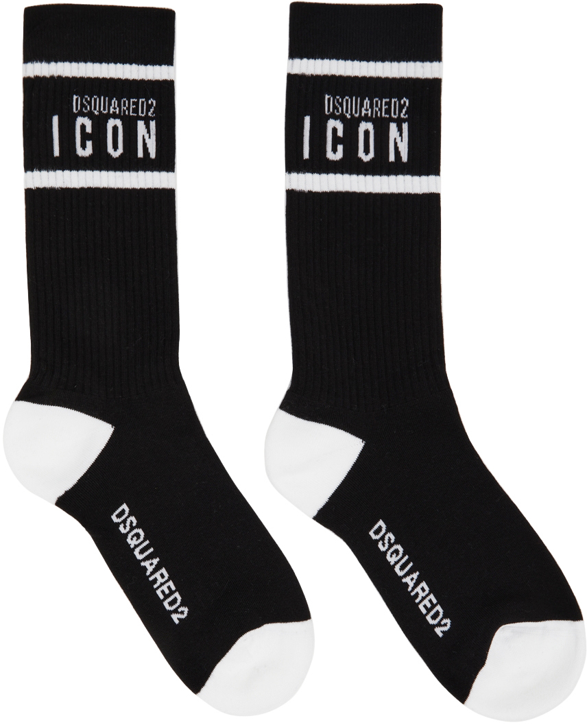 DSQUARED2 BLACK ICON TENNIS SOCKS