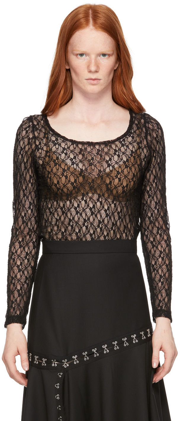 Black Lace Long Sleeve T-Shirt