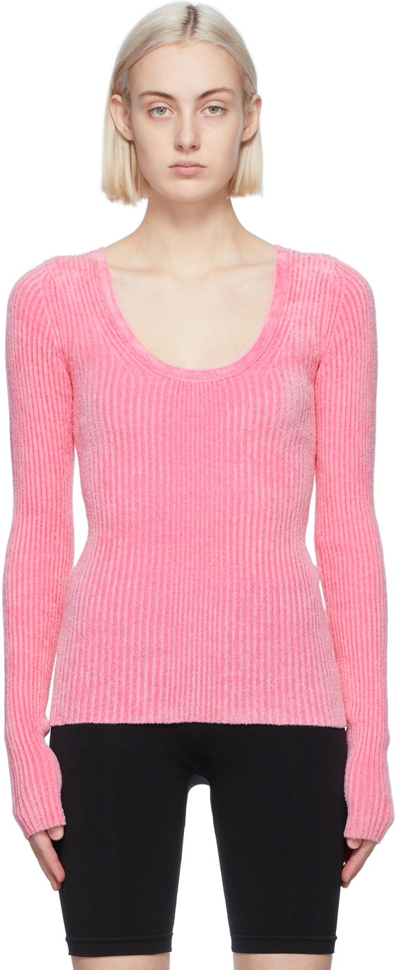 helmut lang pink sweater