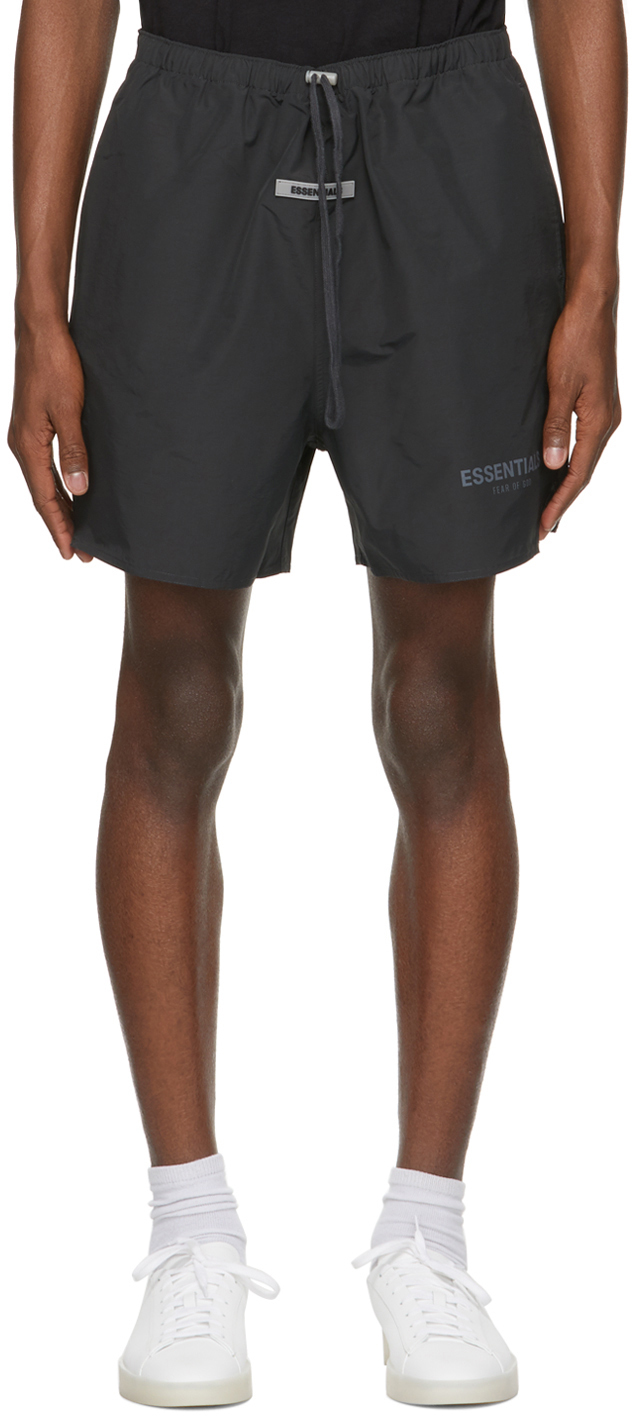 Essentials Black Volley Shorts
