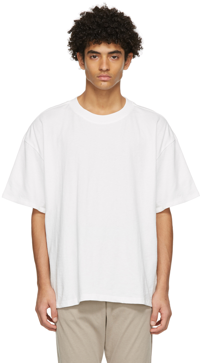 Three-Pack White Jersey T-Shirts by Essentials on Sale