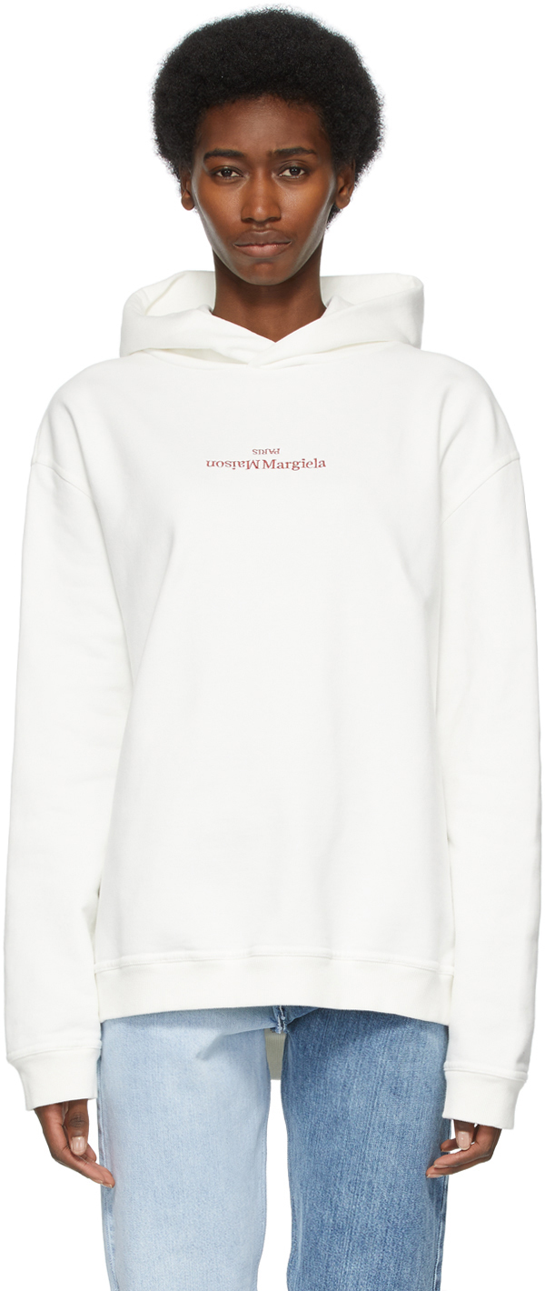 Maison Margiela Off-White Embroidered Logo Hoodie