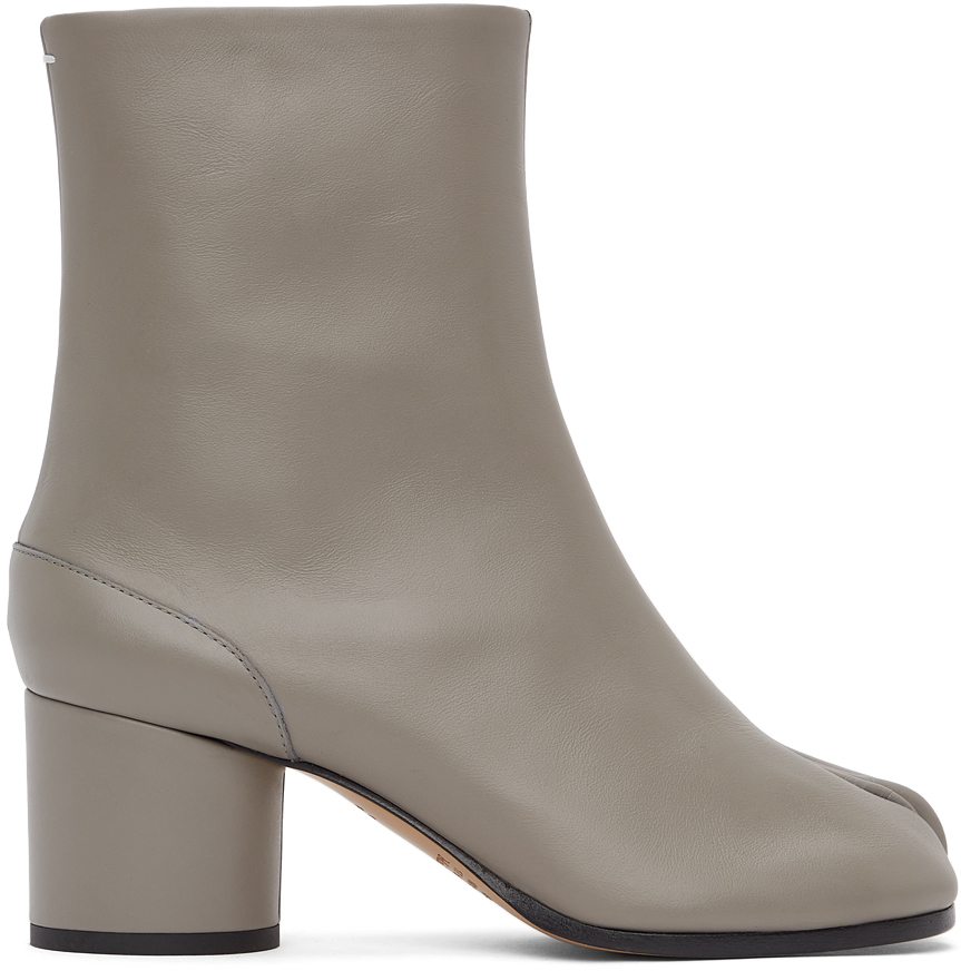 Maison Margiela SSENSE Exclusive Grey Mid Heel Tabi Boots