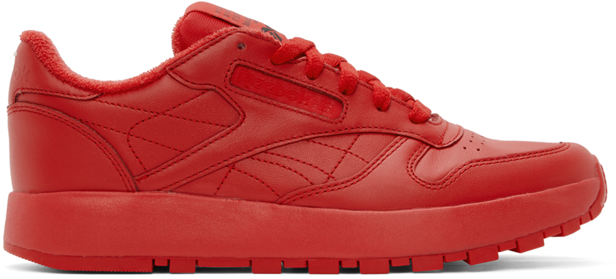 Maison Margiela Red Reebok Edition Classic Leather Tabi Sneakers