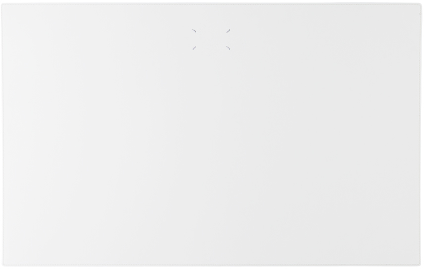 White Leather Desk Pad by Maison Margiela SSENSE UK