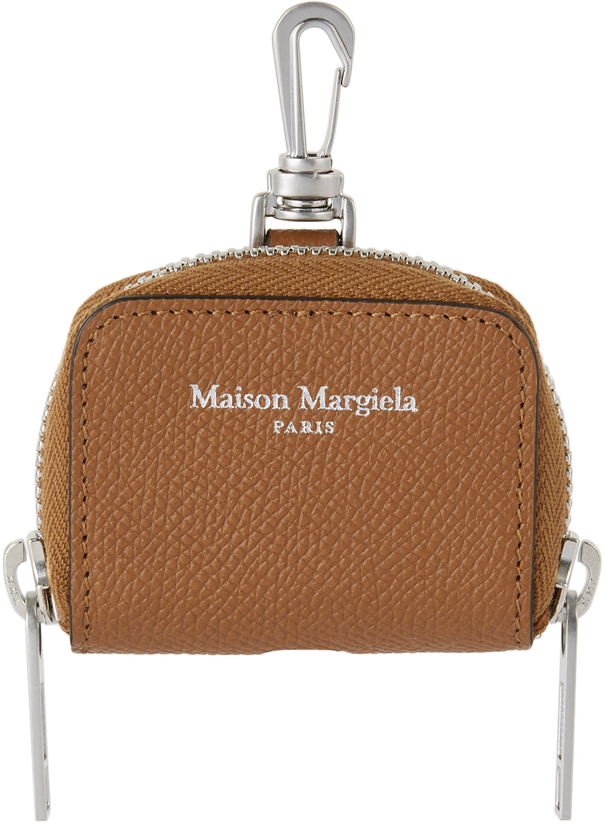 Tan Leather Logo AirPods Pro Case by Maison Margiela | SSENSE Canada
