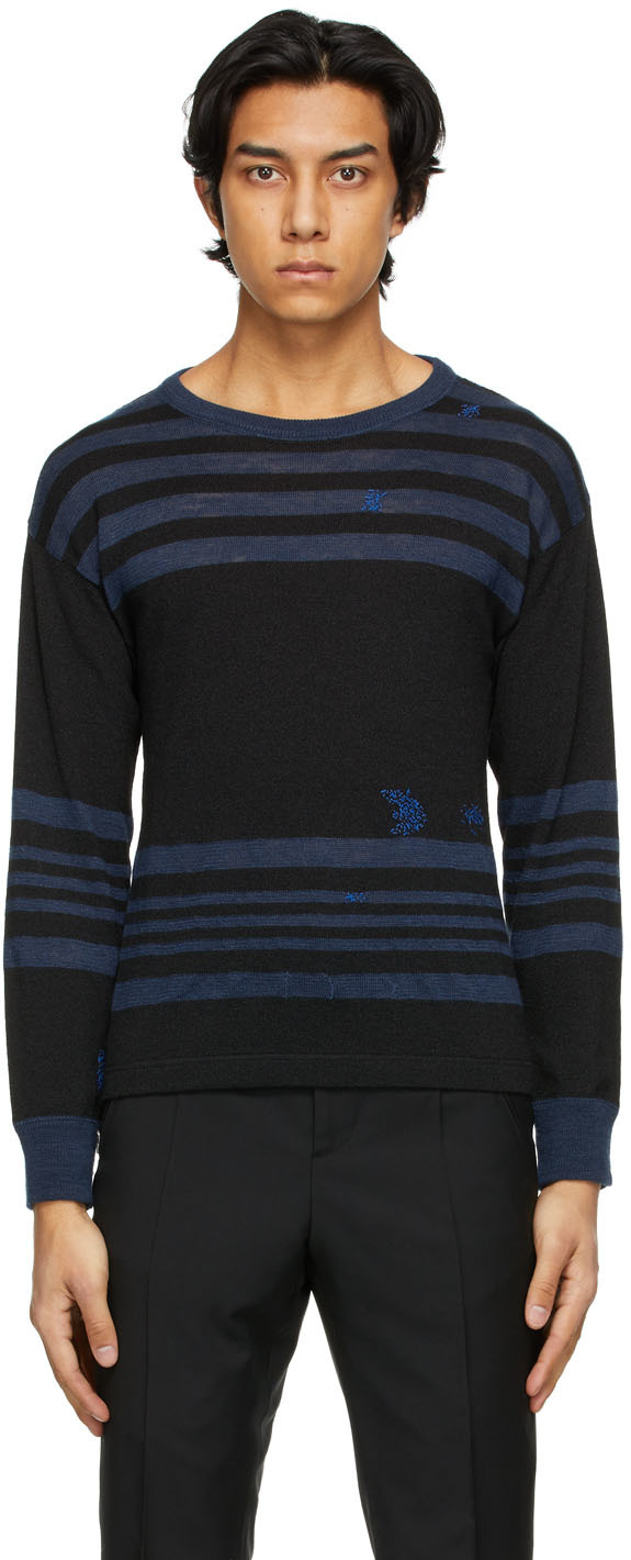 Maison Margiela Black & Blue Linen Sweater