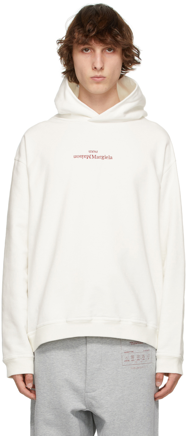 Maison Margiela Off-White Embroidered Logo Hoodie