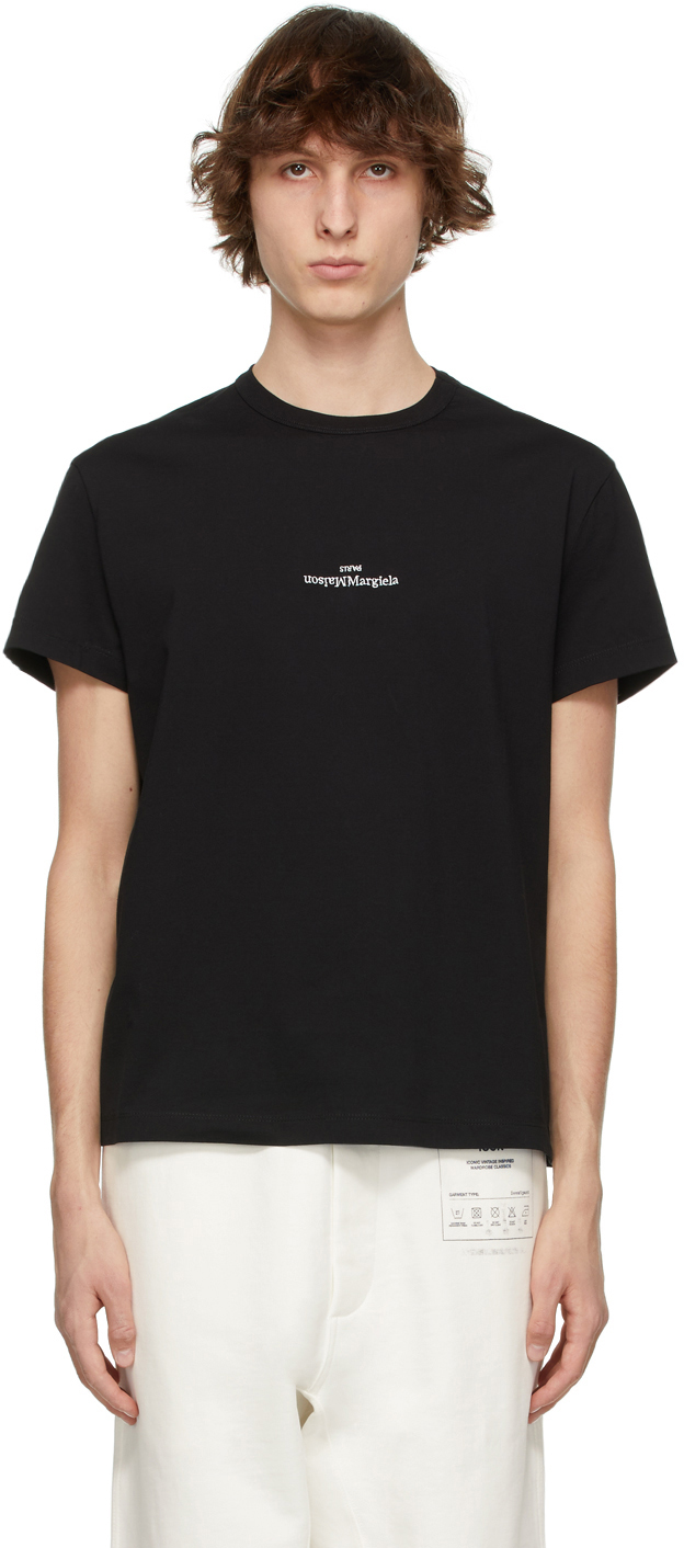 Maison Margiela Black Distorted Logo T-Shirt