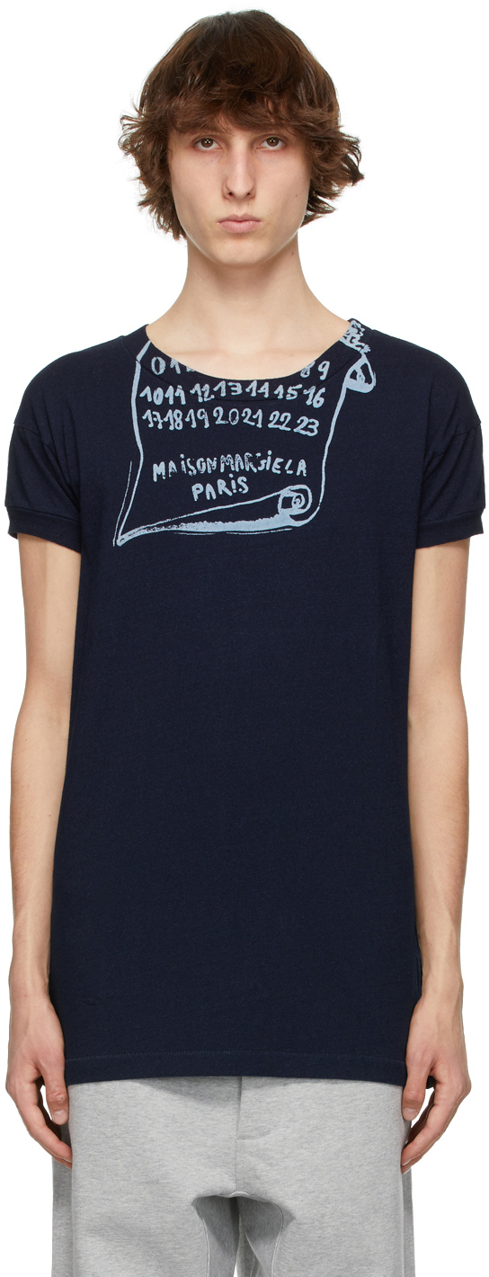 Maison Margiela Navy & Blue Graphic T-Shirt