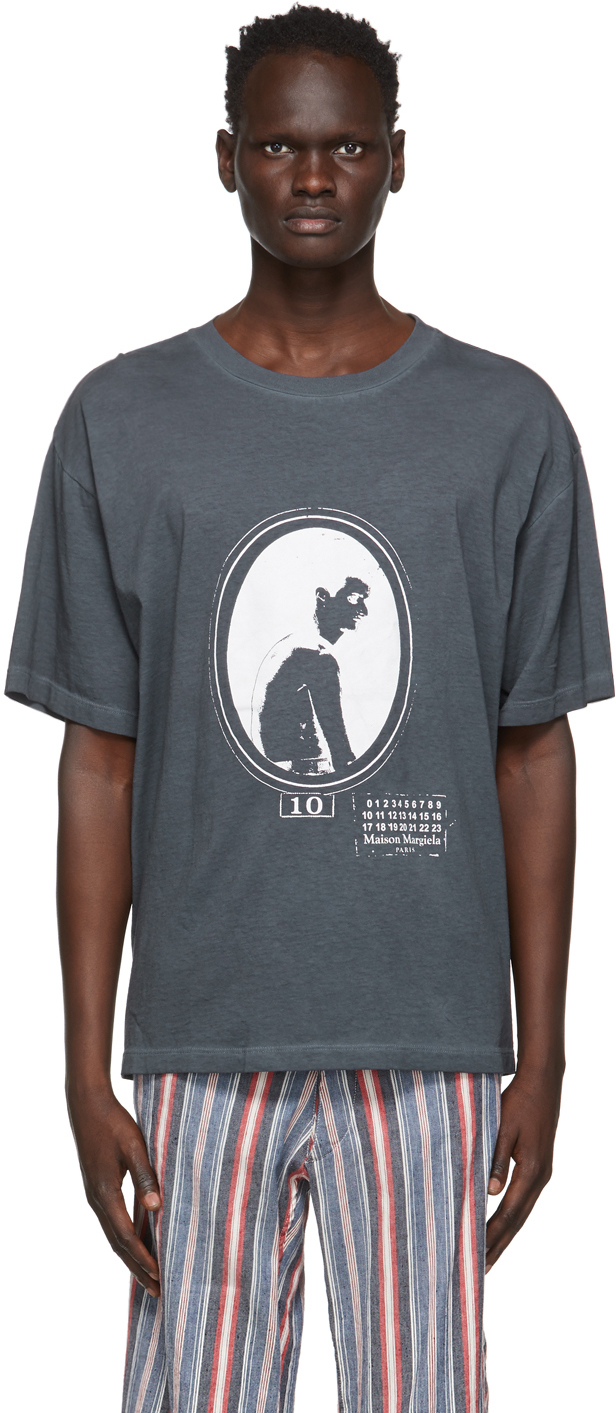 Maison Margiela Grey Silhouette Print T-Shirt