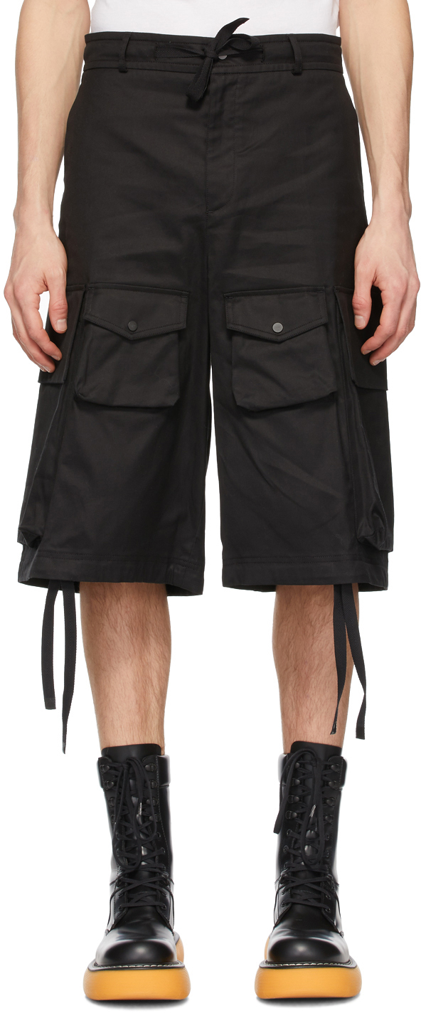 SSENSE Men Clothing Shorts Bermudas 2 Moncler 1952 Black Bermuda Cargo Shorts 