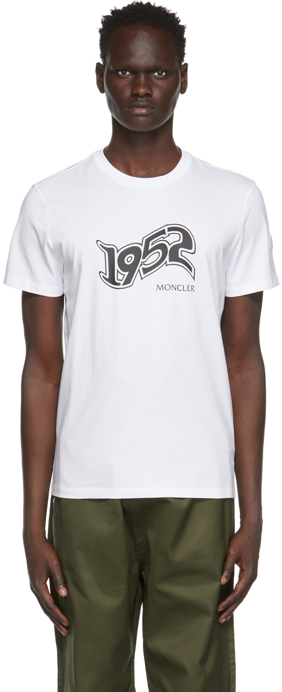 2 Moncler 1952 コレクション ホワイト ロゴ T シャツ