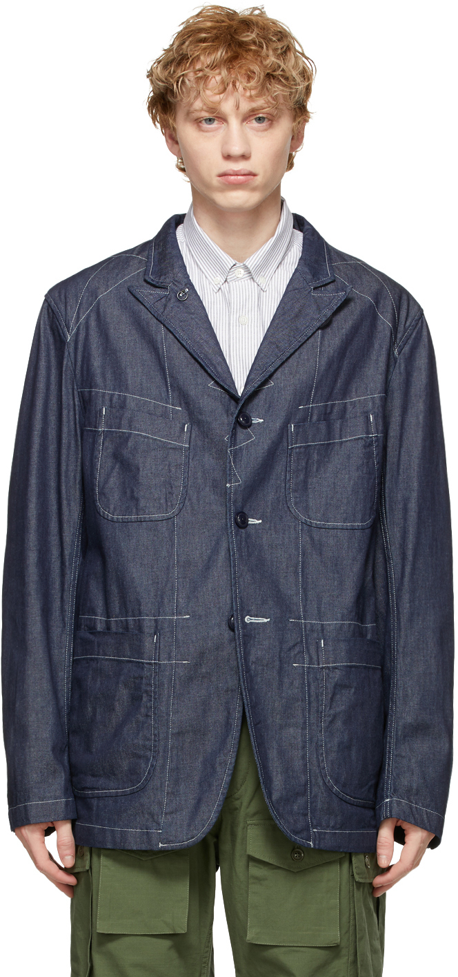Blue Denim 8oz Bedford Jacket By Engineered Garments On Sale