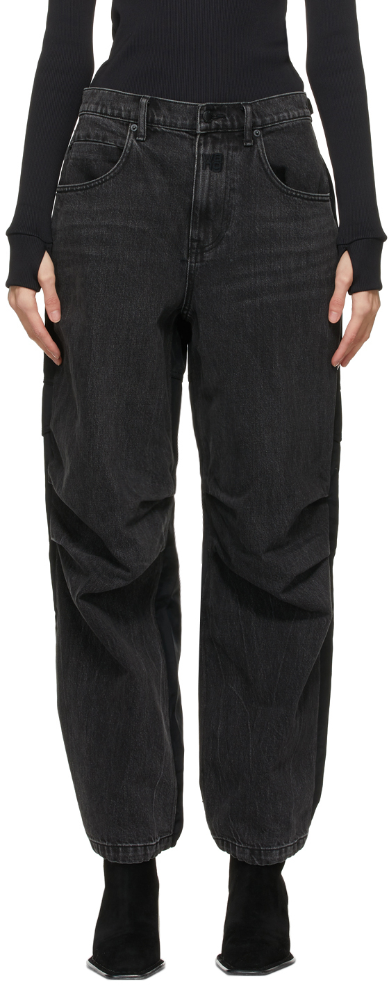 Alexander Wang: Black Pack Mix Hybrid Jeans | SSENSE Canada