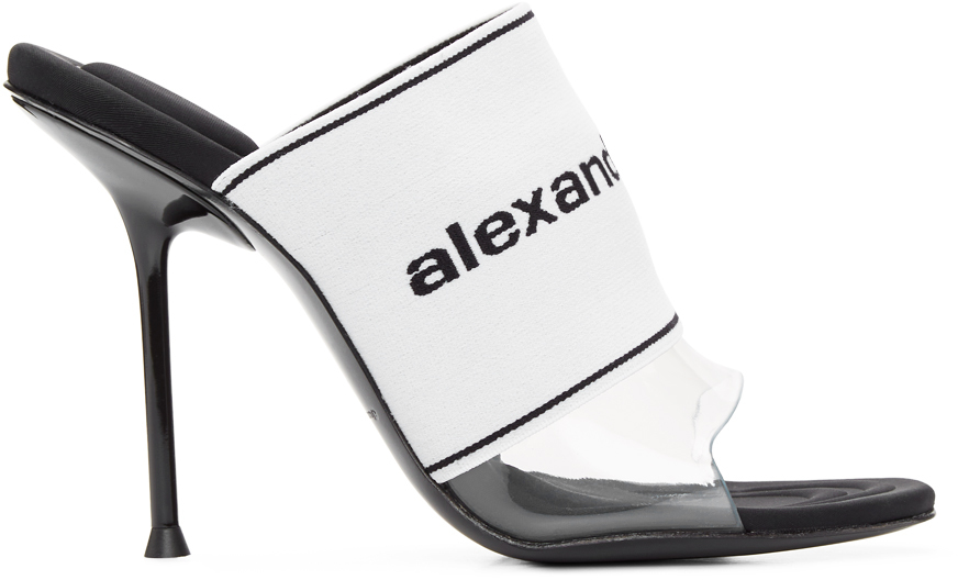 Alexander Wang White Sienna Logo Heeled Sandals