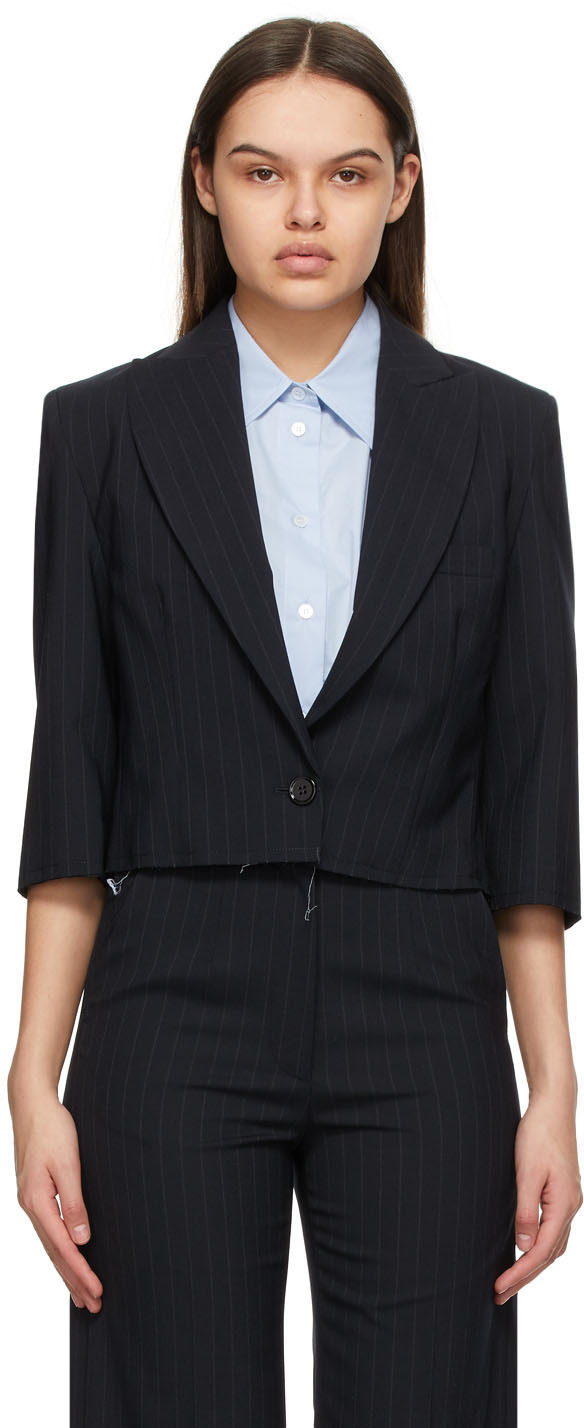 cropped navy blazer