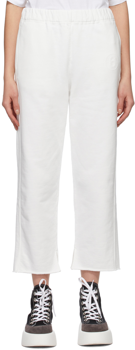 MM6 Maison Margiela White Crop Lounge Pants