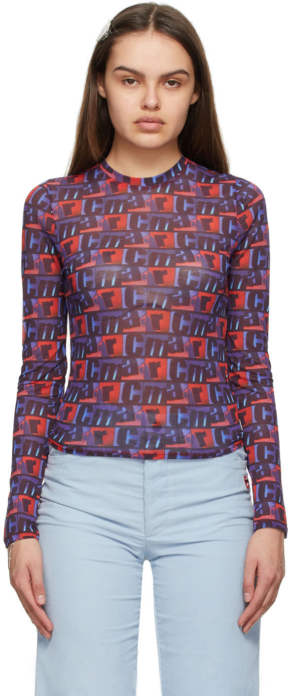 Marc Jacobs Red & Blue Heaven By  Loopy Logo Long Sleeve T-shirt In 640 Red Multi