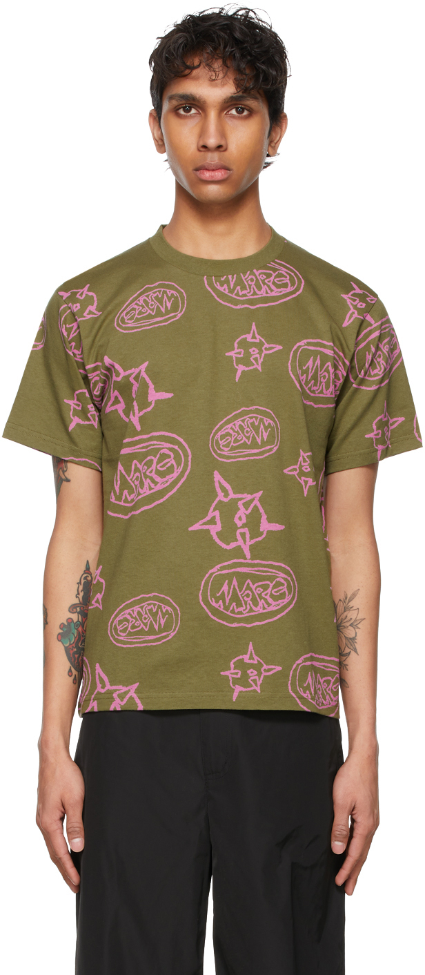 Marc Jacobs: Green & Pink Heaven by Marc Jacobs Spikes T-Shirt | SSENSE