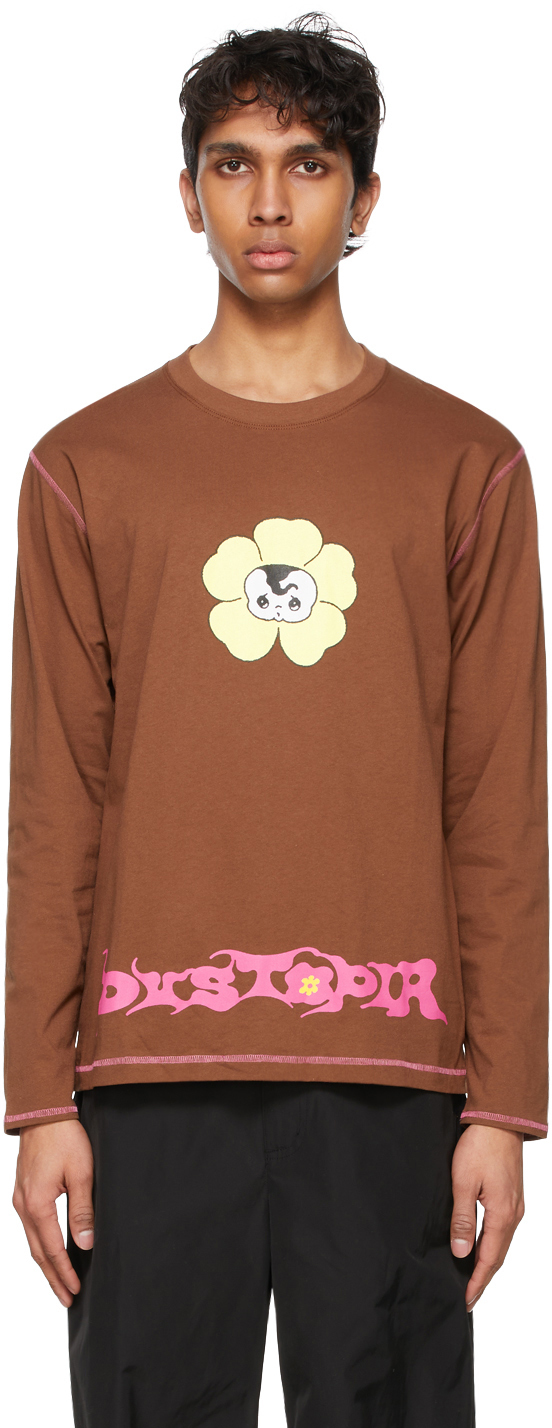 brown t shirt long sleeve