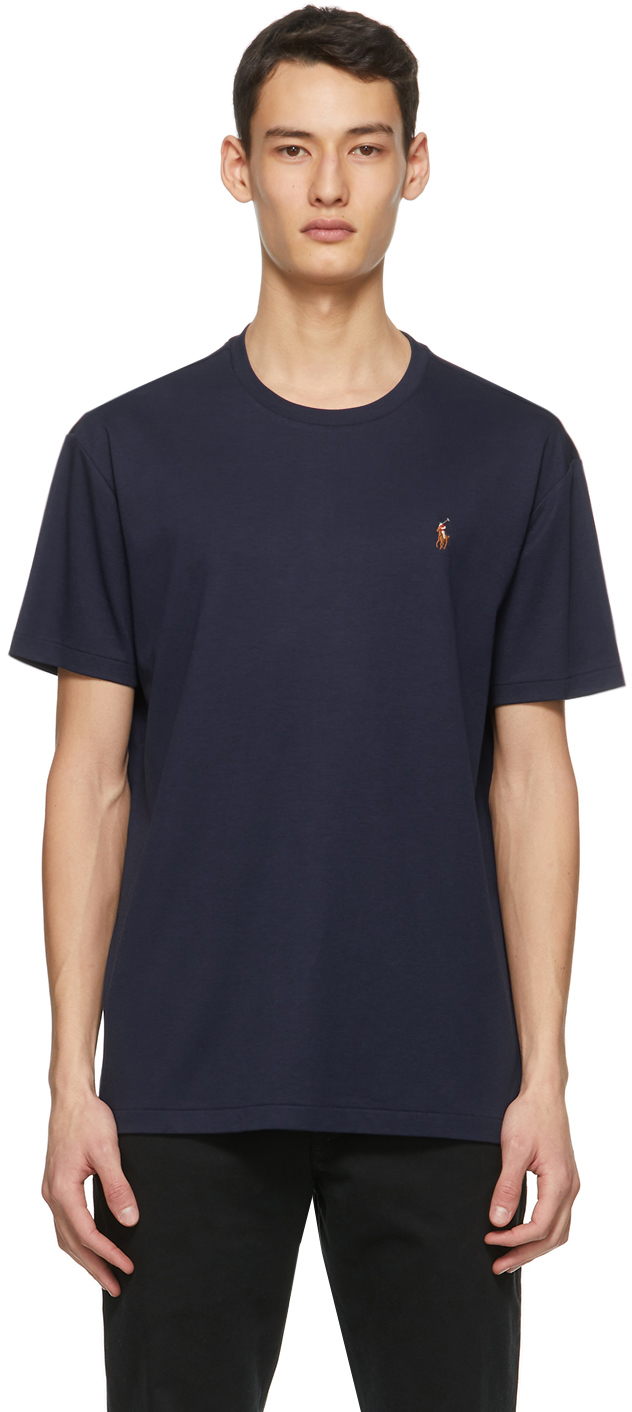 Polo Ralph Lauren: Navy Classic-Fit Crewneck T-Shirt | SSENSE UK