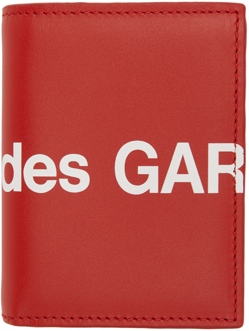 Comme des Garçons Wallets Red Huge Logo Card Holder SSENSE Comme des Garçons Wallets Red Huge Logo Card Holder SSENSE