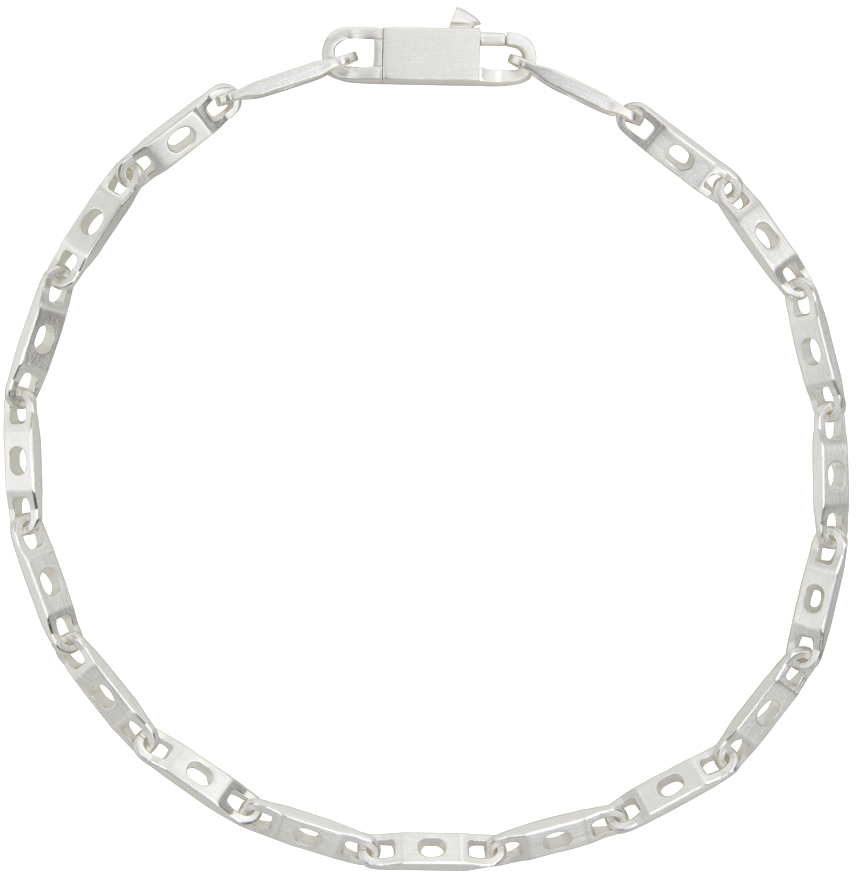 Rick Owens Silver Signature Chain Necklace In 18 Silver