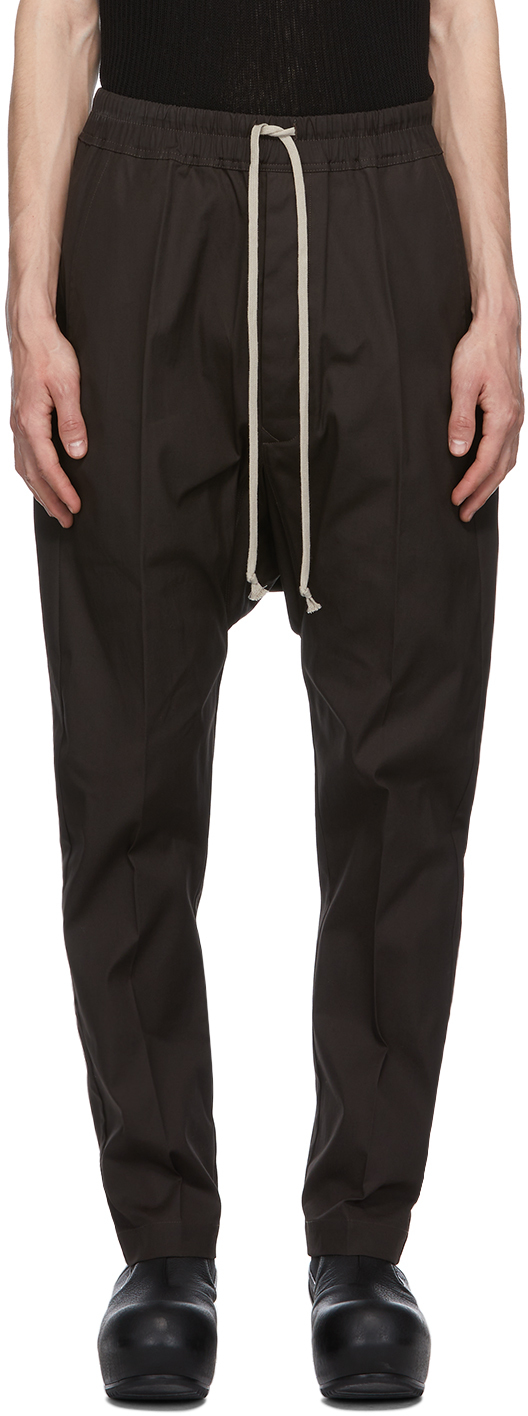 SSENSE Exclusive Black Long Drawstring Trousers by Rick Owens on Sale