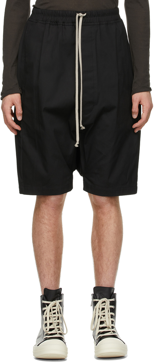 Rick Owens: Black Pods Shorts | SSENSE